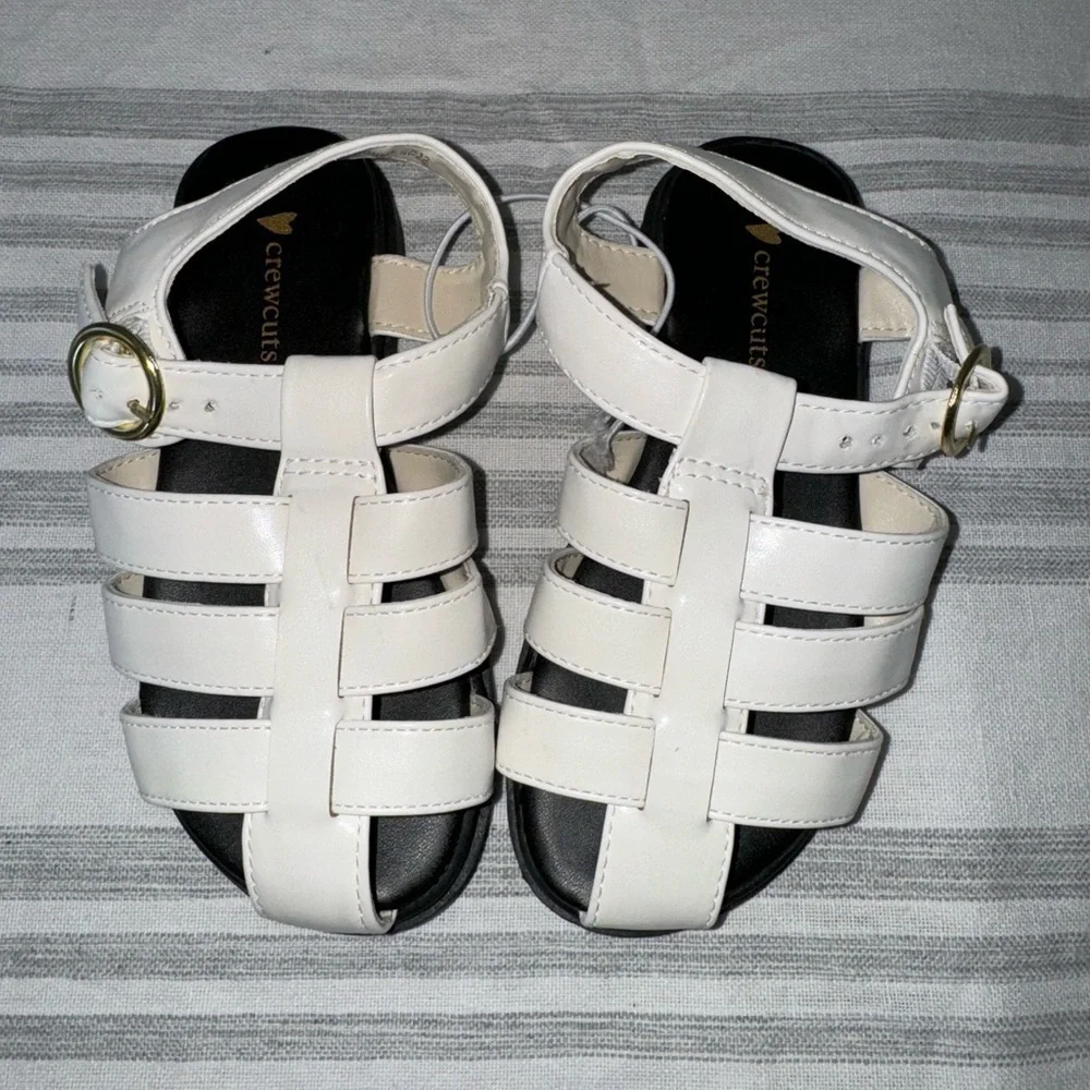 J. Crew Girls' fisherman lug sole sandals BP443 Ivory K12 kids 12